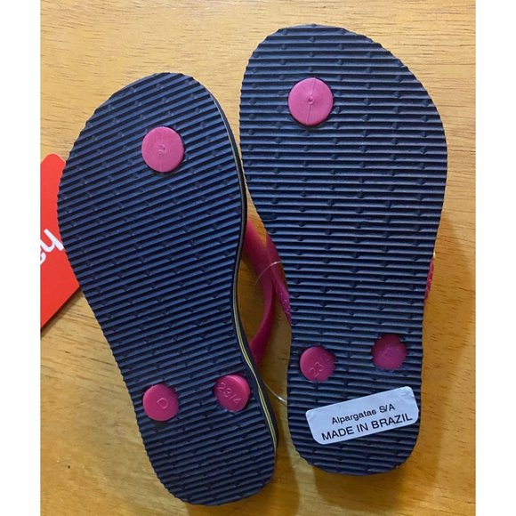 Havaianas Kids Navy & Pink Flip Flops Sz 10 - Picture 7 of 15